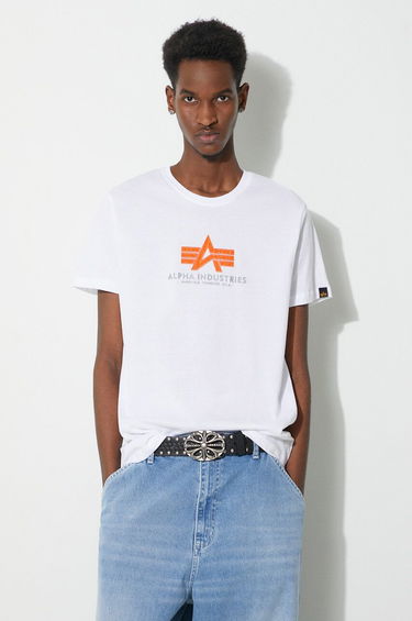 Tričko Alpha Industries T-Shirt With Print Biela | 100501RB, 0