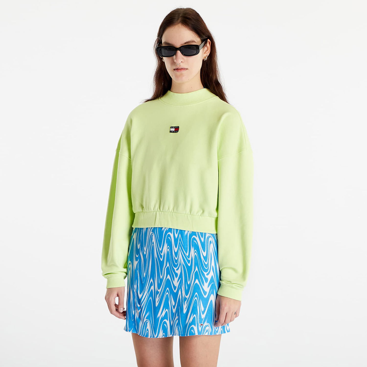 Mikina Tommy Hilfiger Boxy Crop Xs Badge Hoodie Zelené | DW0DW15415 MSA, 0