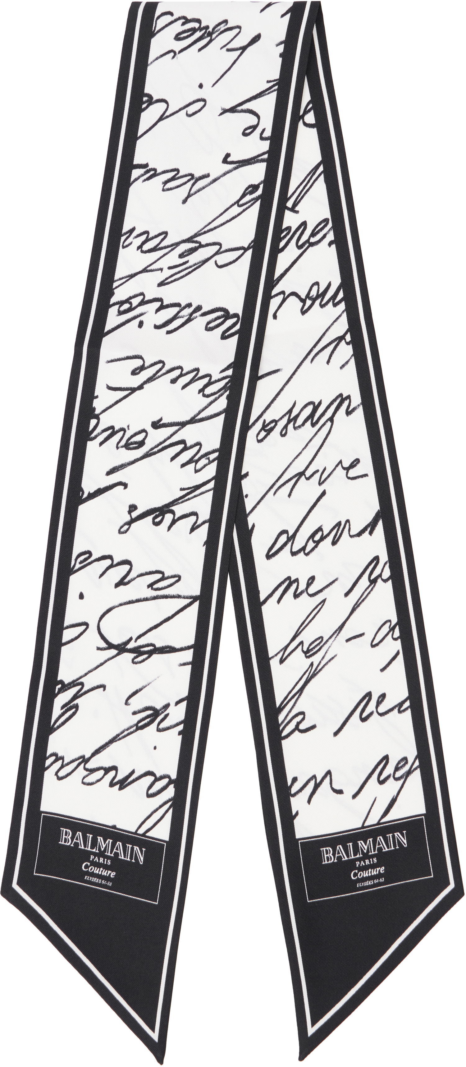 Šál Balmain Balmain Printed Silk 'Love Letter' Scarf Biela | EF1XF090SE90, 1