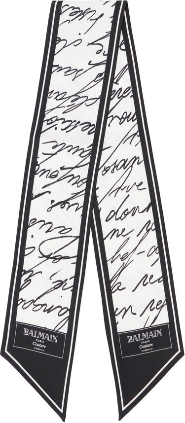 Šál Balmain Balmain Printed Silk 'Love Letter' Scarf Biela | EF1XF090SE90, 1