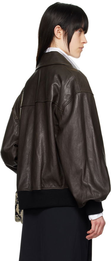 Bomber bunda Khaite Khaite Shelman Leather Jacket Hnedá | 6166729, 2