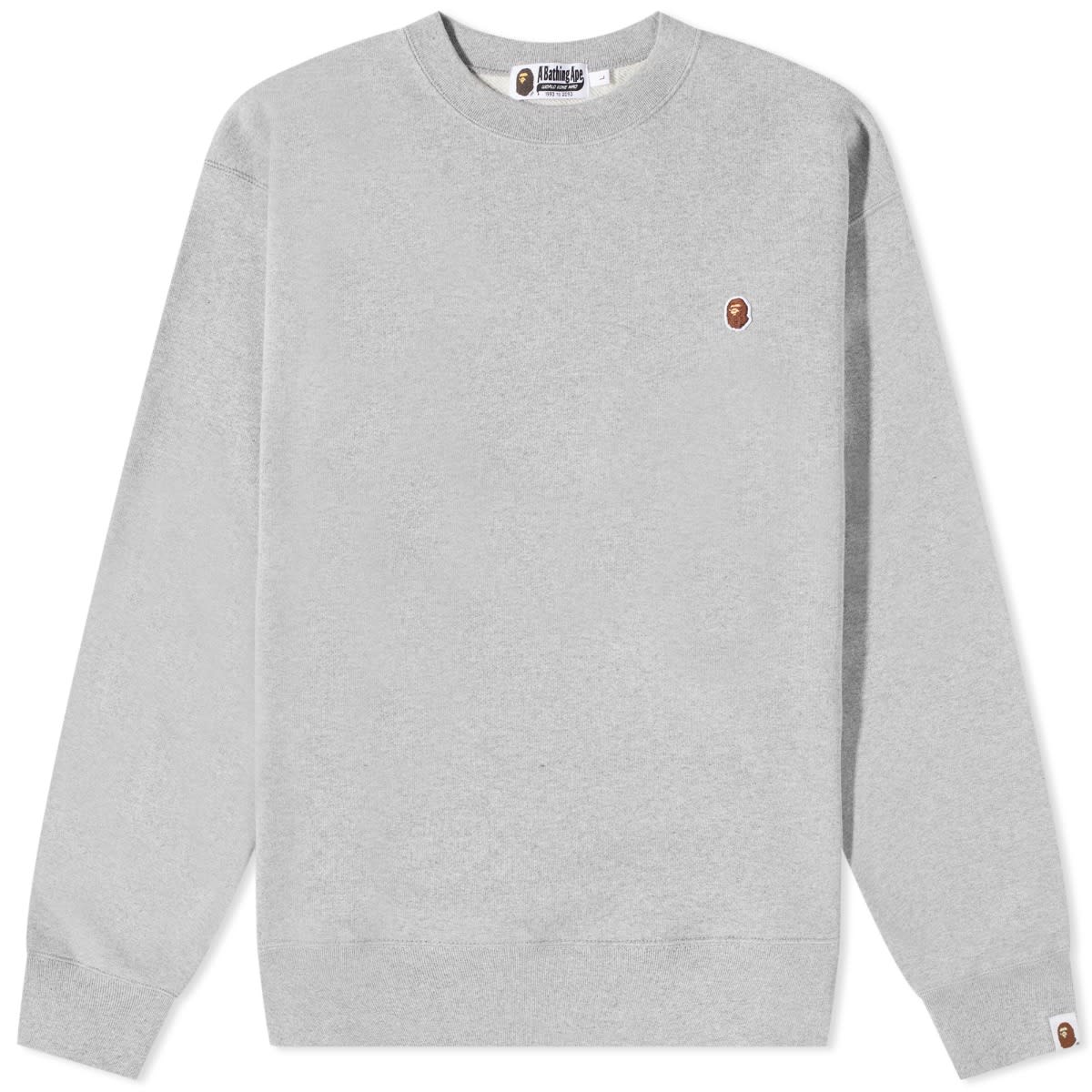 Mikina BAPE Head One Point Relaxed Fit Crew Sweat Grey Šedá | 001SWJ301015M-GRY, 0