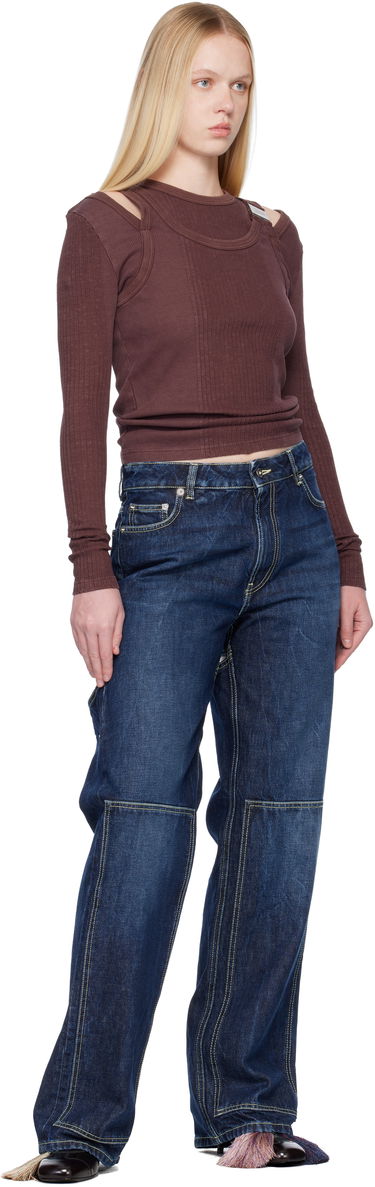 Crop Top Jean Paul Gaultier Jean Paul Gaultier Rib Cutout Fastener Top Vínová | 25/04-W-TO359-J019-28, 3