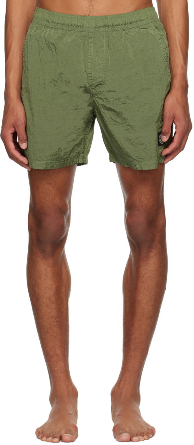 Plavky Stone Island Crinkled Swim Zelené | 1015B0943, 0