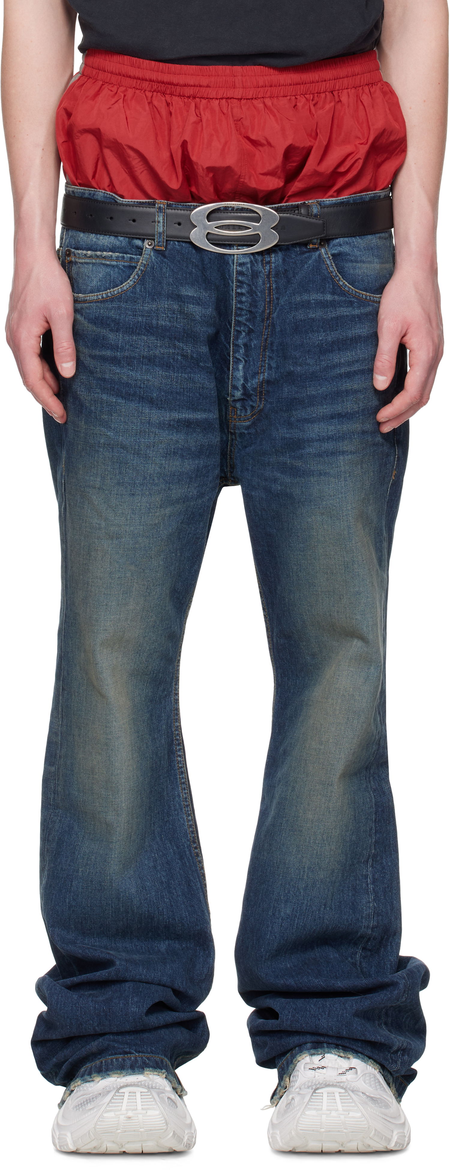 Džínsy Balenciaga Balenciaga Layered Jeans Modrá | 814224TRW62, 0