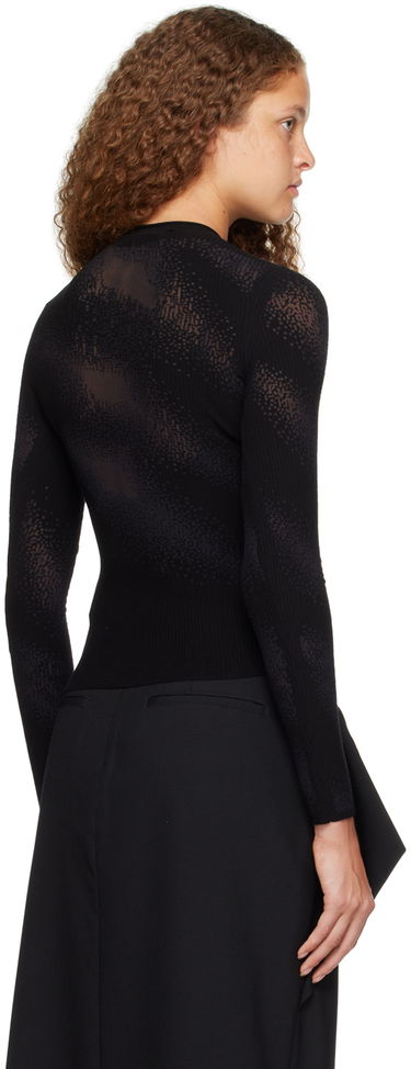 Sveter Dion Lee Dion Lee Burn Out Long Sleeve T-Shirt Čierna | C7201P23, 2