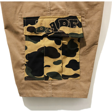 Šortky BAPE 1st Camo Corduroy Wide 6pocket Shorts Béžová | 001SPH301006X, 2