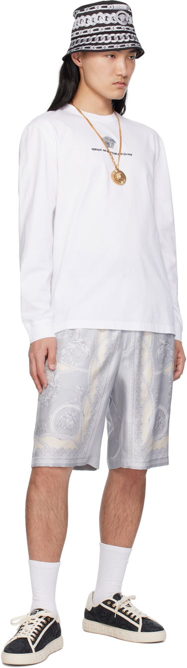 Tričko Versace Versace Medusa Embroidered Long Sleeve T-Shirt Biela | 1013947_1A11054, 3