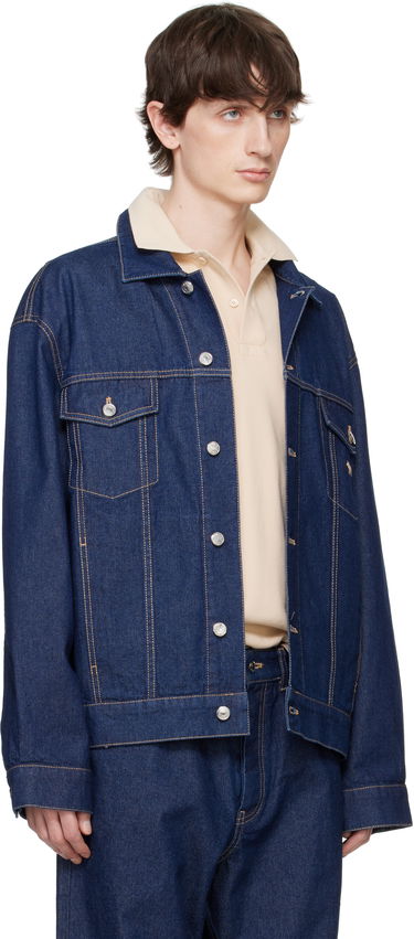 Bomber bunda MAISON KITSUNÉ Maison Kitsuné Profile Fox Denim Trucker Jacket Modrá | OM02103WW0081, 1