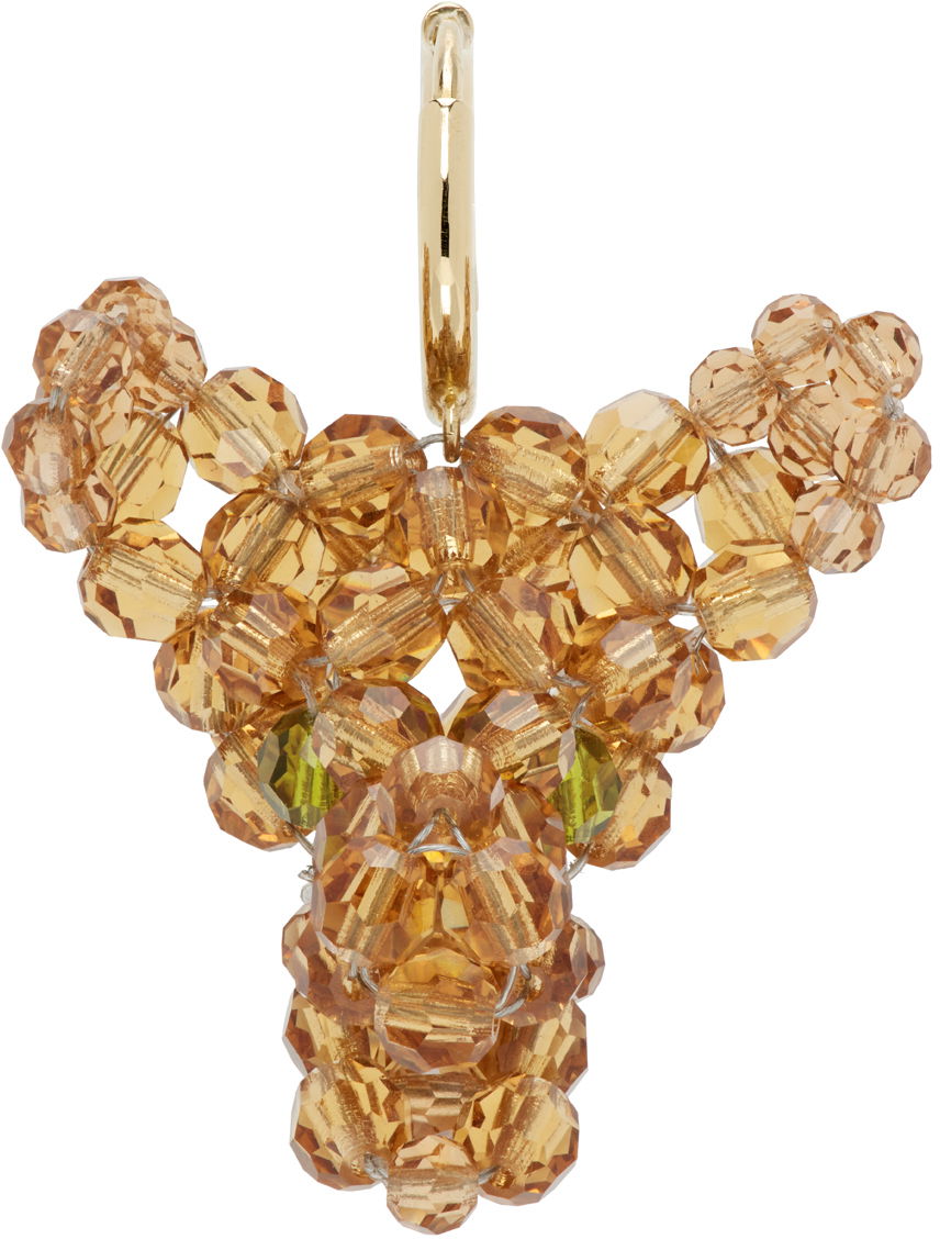 Náušnice Simone Rocha Simone Rocha Creature Trophy Head Beaded Single Earring Žltá | ERG511-M 0903, 0