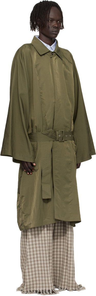 Trenčkot HED MAYNER Hed Mayner Crinkled Trench Coat Zelené | HMMB10043A-HB219, 1