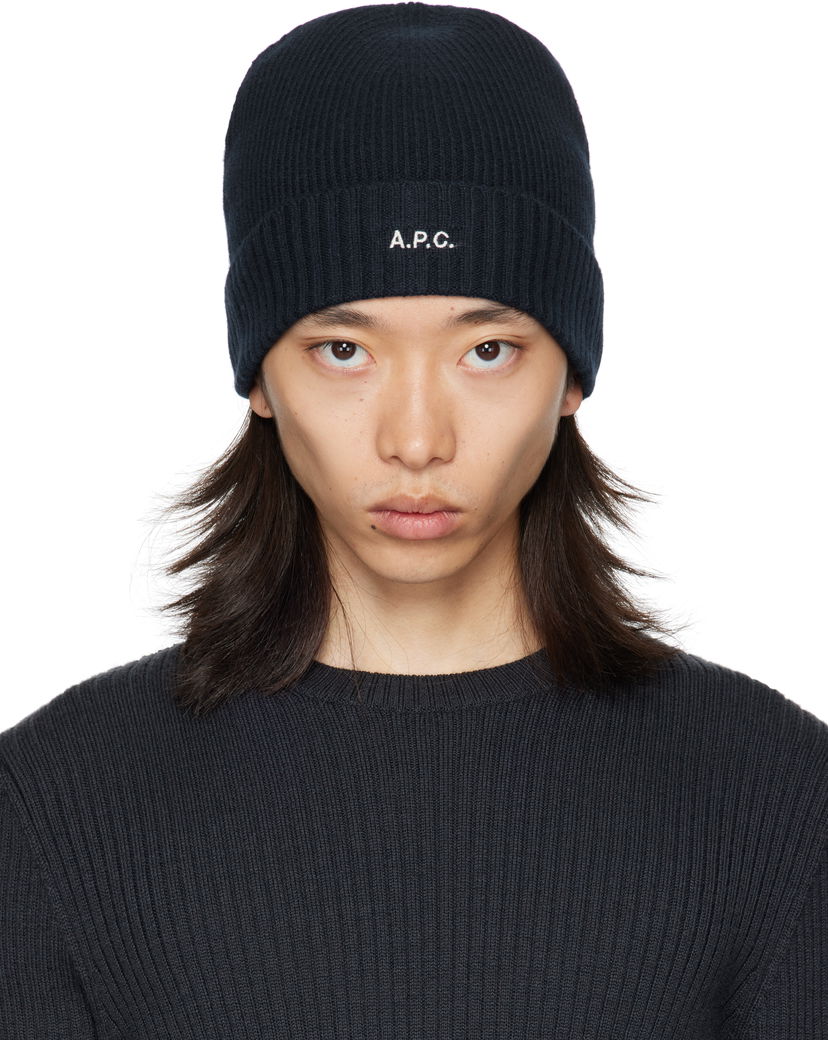 Kulicha A.P.C. A.P.C. Colin Ribbed Knit Beanie Čierna | WVBCZ-M25091