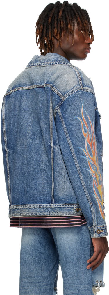Bunda We11done We11done Blaze Logo Denim Jacket Modrá | WD-DJ0-25-318-U-BL, 2