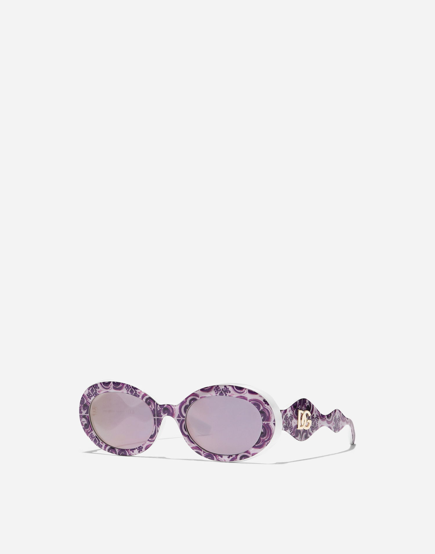 Slnečné okuliare Dolce & Gabbana Dolce & Gabbana Maiolica Print Oval Sunglasses Fialová | VG4006VP95R9V000, 1