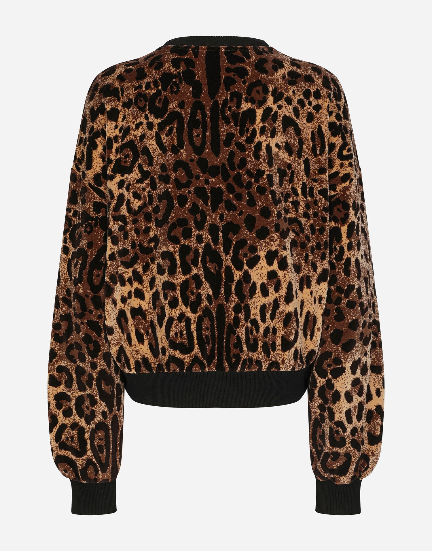 Mikina Dolce & Gabbana Round-neck Chenille Sweatshirt With Jacquard Leopard Design Hnedá | F9R28TFJ7D5S8350, 1