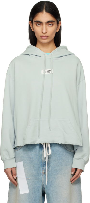 Mikina Maison Margiela MM6 Maison Margiela Raw Hem Logo Hoodie Zelené | S52GU0235 M25012, 0