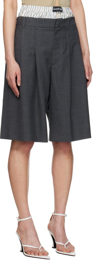 Šortky Marine Serre Marine Serre Regenerated Tailoring Shorts Šedá | MSH010A DWOV0057, 4