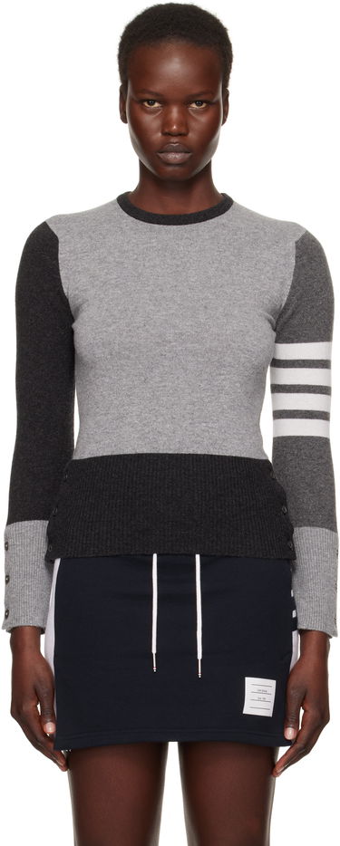 Sveter Thom Browne Colorblock Crew Neck Sweater Šedá | FKA001F-00011, 0