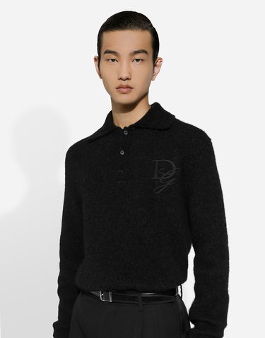 Polo tričko Dolce & Gabbana Polo-shirt Long-sleeved Embroidered Logo Šedá | GXZ48ZJFMIMN1254, 3