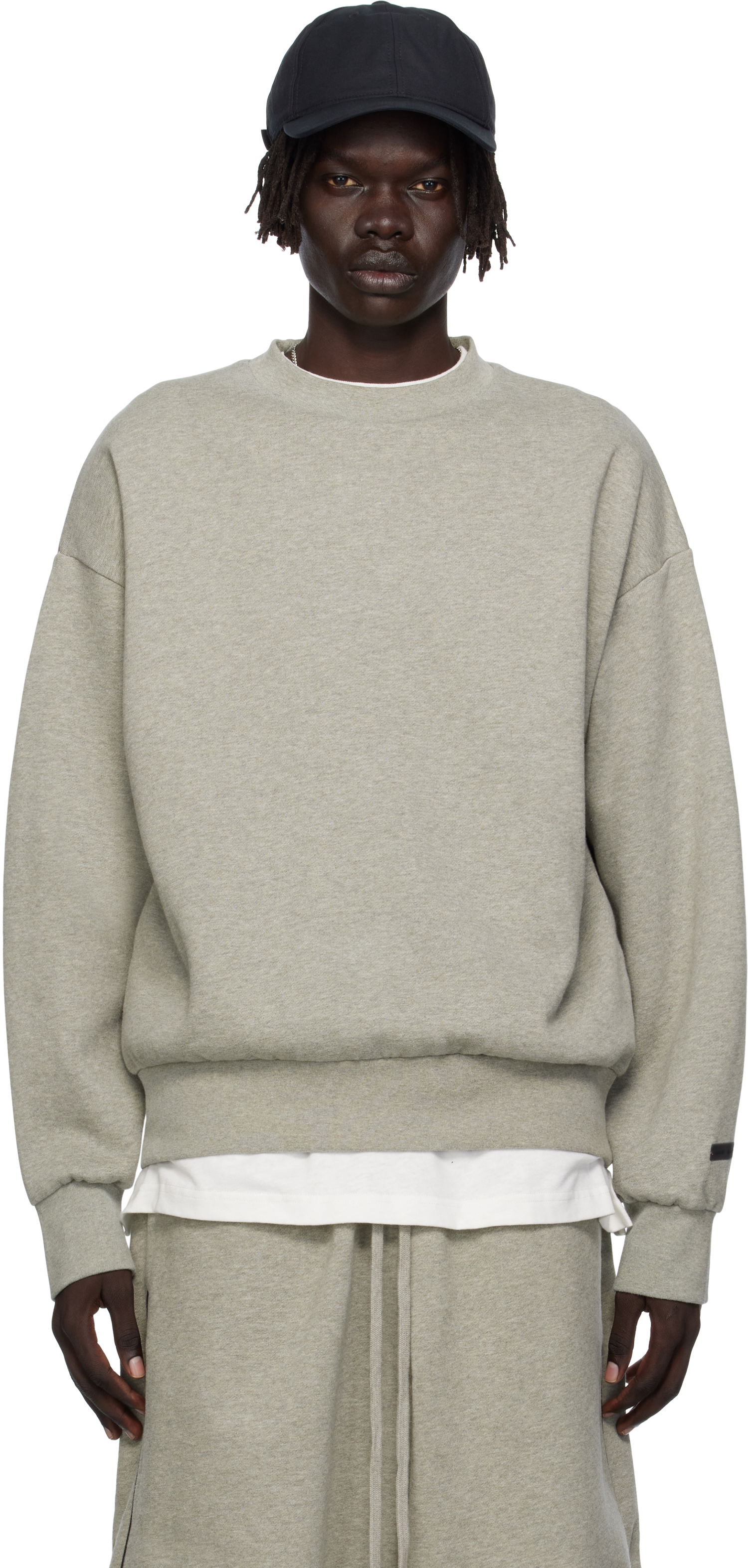 Mikina Fear of God Fear of God ESSENTIALS Classic Fit Fleece Crewneck Sweatshirt Šedá | 192SP252045F, 0