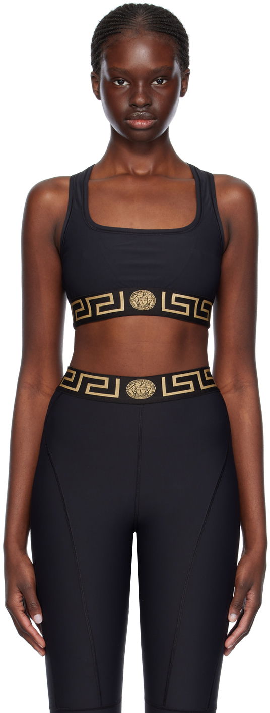 Podprsenka Versace Designer Greca Border Sports Bra Čierna | 1004104_1A06229_1B000, 0