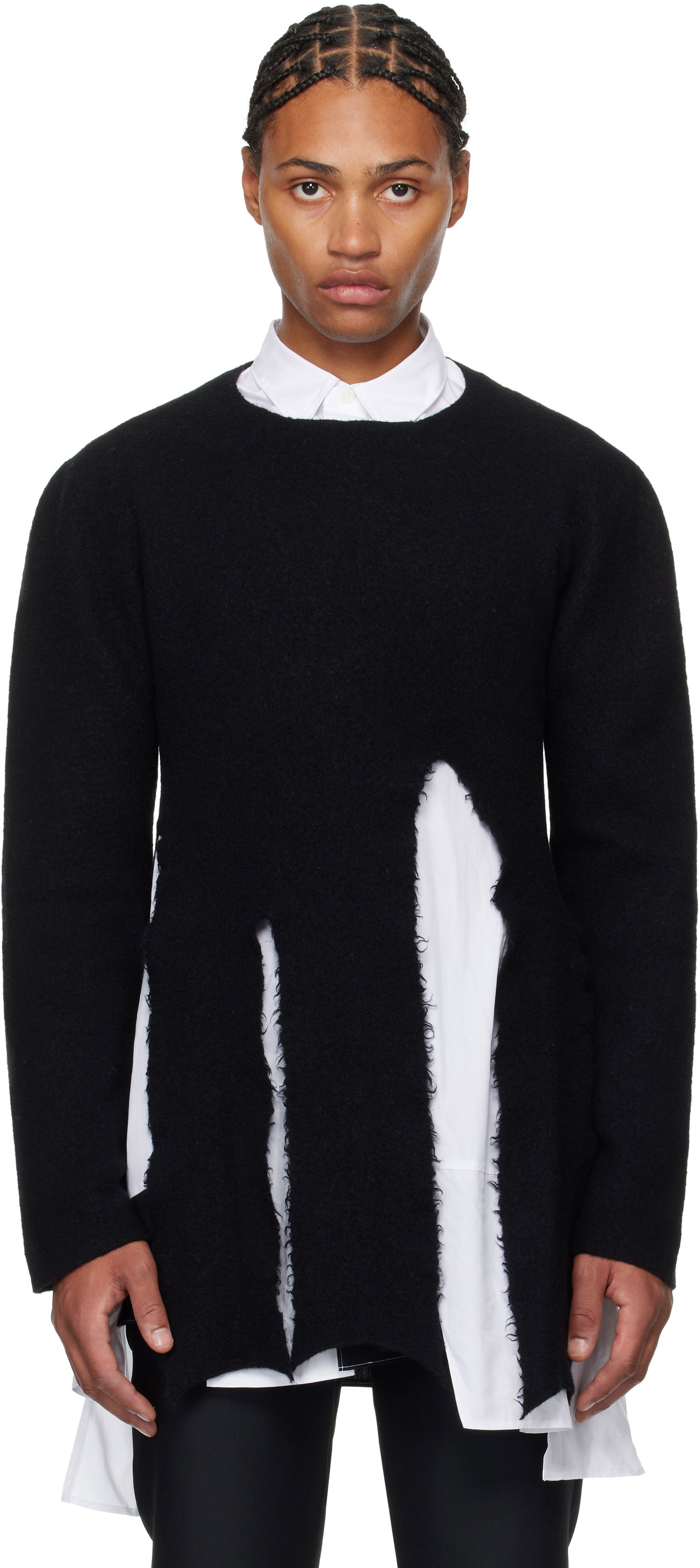 Sveter Comme des Garçons Crewneck Wool Sweater Čierna | PN-N008-051, 0