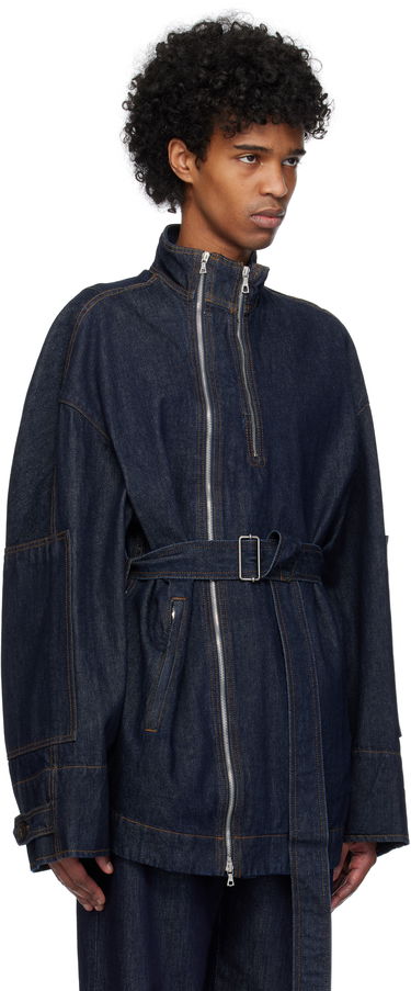 Bunda Dries Van Noten Dries Van Noten Zip Denim Jacket Modrá | 251-020502-1551, 1