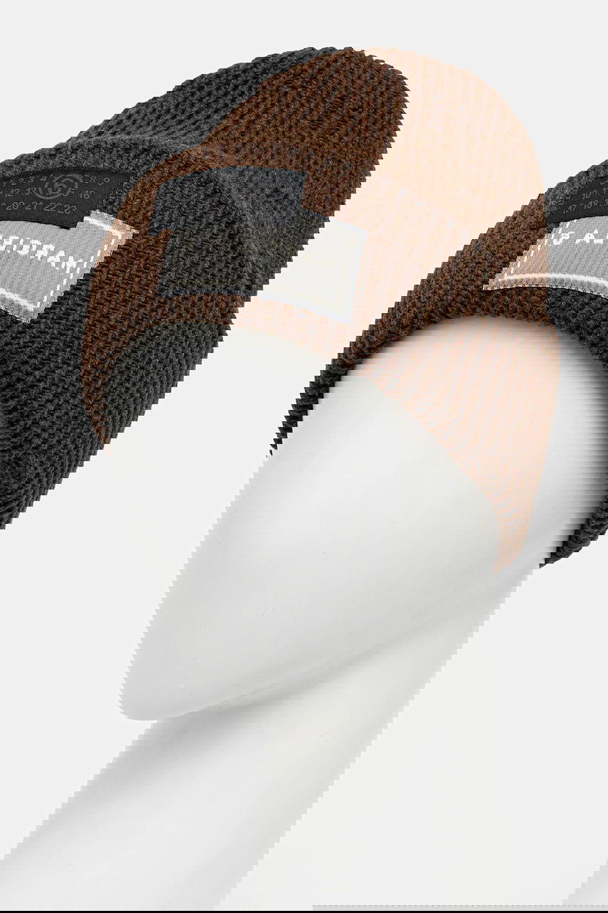 Kulicha Maison Margiela MM6 Maison Margiela Distressed Wool Ribbed Knit Beanie Hnedá | SH0TB0001.M13138.142M, 1