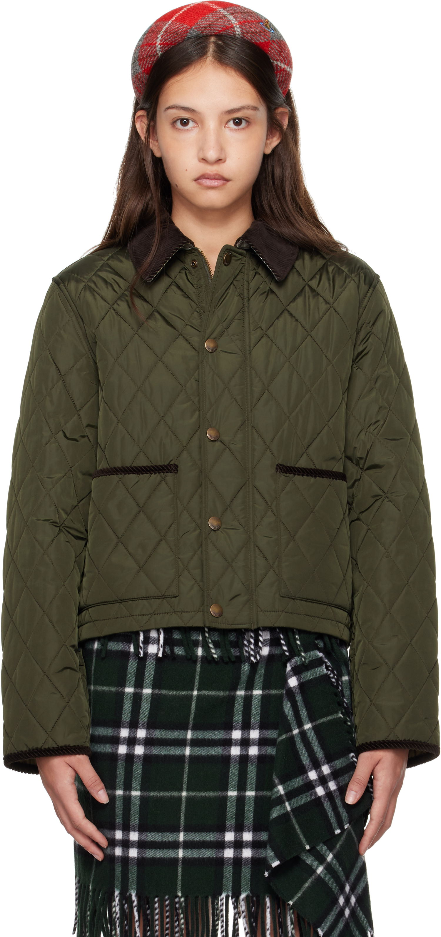 Prešívaná bunda Burberry Short Quilted Jacket Zelené | 8105099, 0