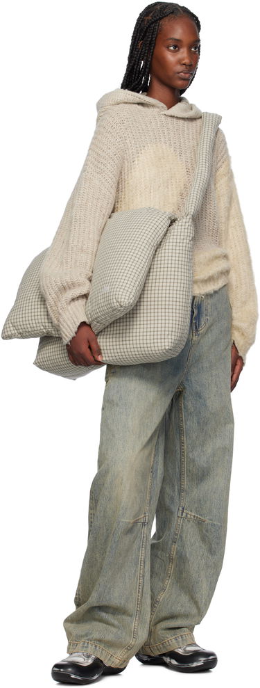 Taška cez rameno ERL ERL Plaid Messenger Bag Béžová | ERL09K031, 3