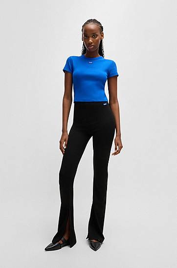 Nohavice BOSS Regular Fit Stretch Jersey Trousers Čierna | 50531189, 1