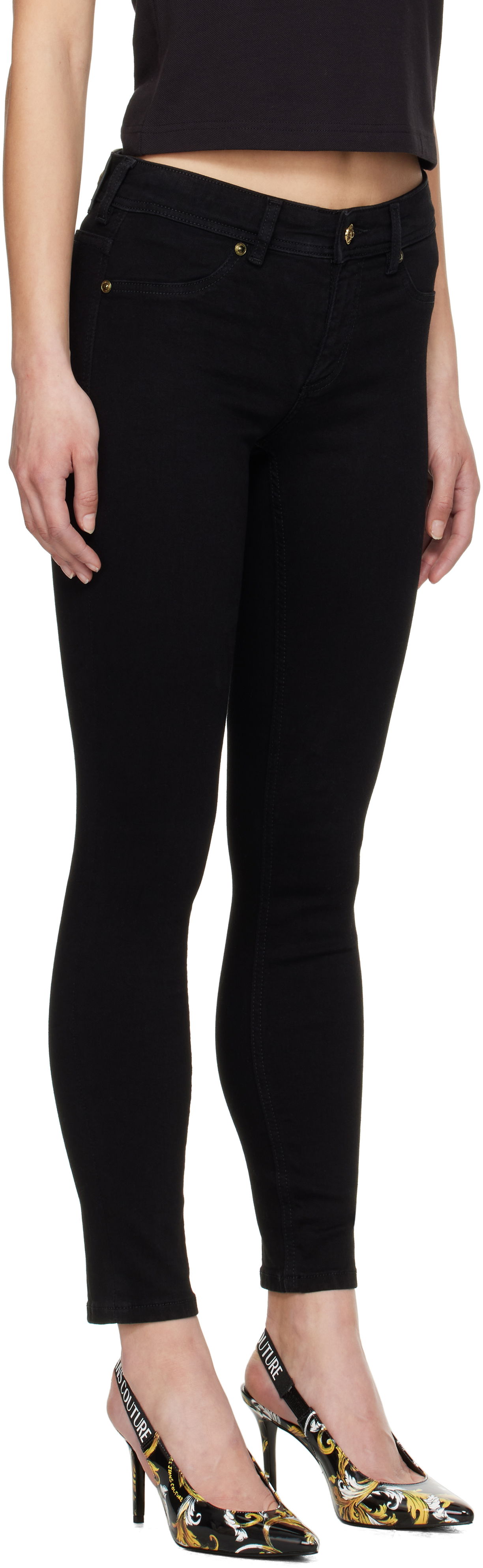Džínsy Versace Versace Jeans Couture Jegging Jeans Čierna | E78HAB5J0_ECDW00, 1