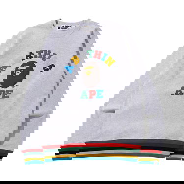 Sveter BAPE College Line Rib Crewneck Šedá | 1G30 113 005 GREY, 1