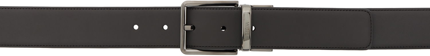 Opasok ZEGNA Reversible Leather Belt Čierna | LHACR-B022UZ, 0