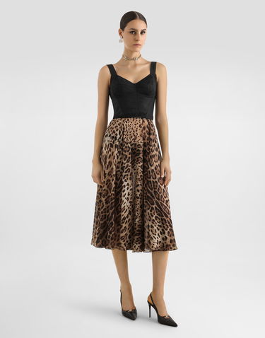 Sukňa Dolce & Gabbana Dolce & Gabbana Leopard-print Chiffon Circle Skirt 42 Rôznofarebný | F4CSOTIS1DYHY13M, 1