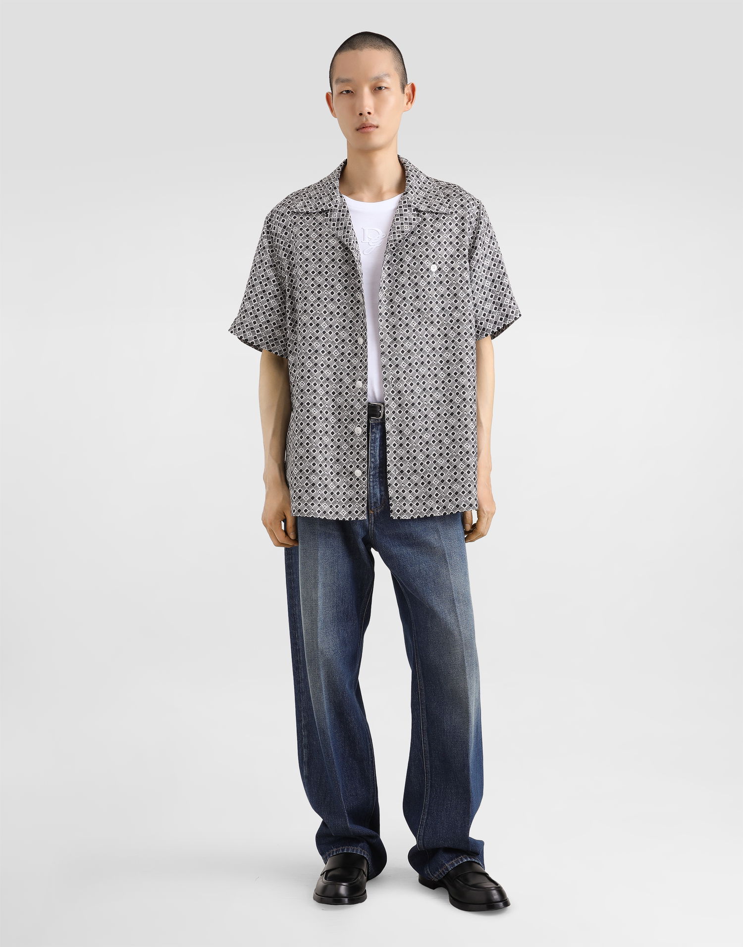 Košeľa Dolce & Gabbana Dolce & Gabbana Silk Shirt with DG Logo Print Rôznofarebný | G5JH9TIS1XVHN5KG, 1