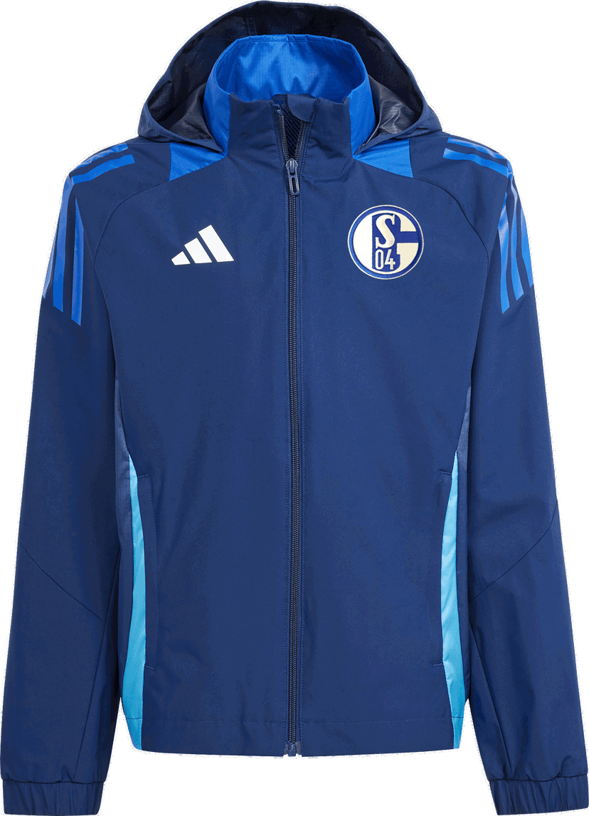 Vetrovka adidas Originals FC Schalke 04 Hooded All-Weather Jacket Navy | 5s04ir9525