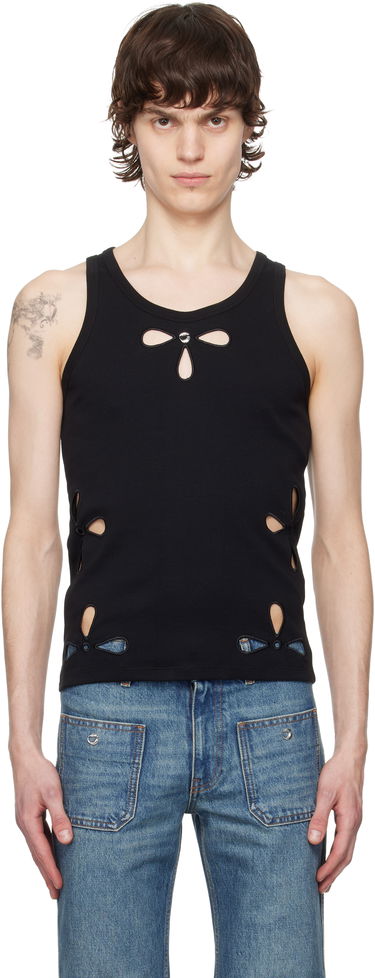 Tielko Coperni Coperni Petal Embroidered Tank Top Čierna | COPJS123F5012MEN, 0