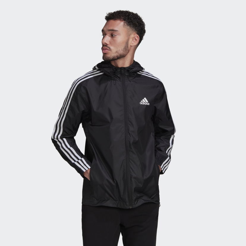 Vetrovka adidas Performance adidas Sportswear Essentials 3-Stripes Woven Windbreaker Čierna | HE4321