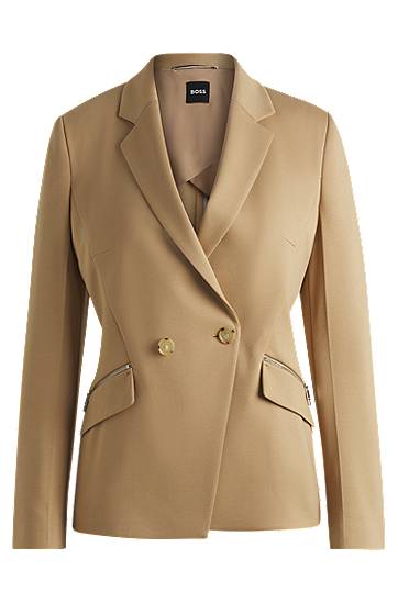 Bunda BOSS Slim Fit Blazer with Zipped Pockets Béžová | 50530885, 0