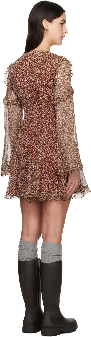 Šaty Max Mara Weekend Floral Print Ruffle Mini Dress Hnedá | 2425226013600, 2