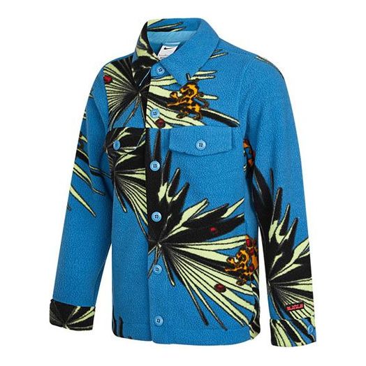 Sveter Nike Nike Tropical Print Fleece Overshirt Modrá | DA6708-469