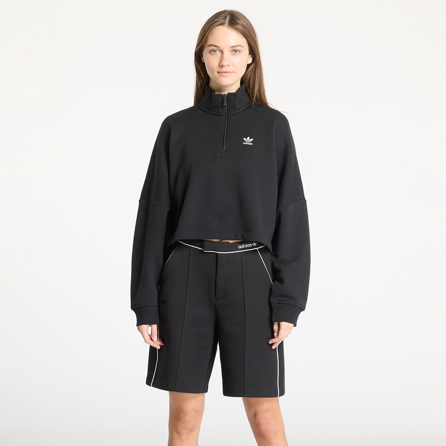 Mikina adidas Originals Essentials French Terry Half Zip Sweatshirt Čierna | IW5726, 0