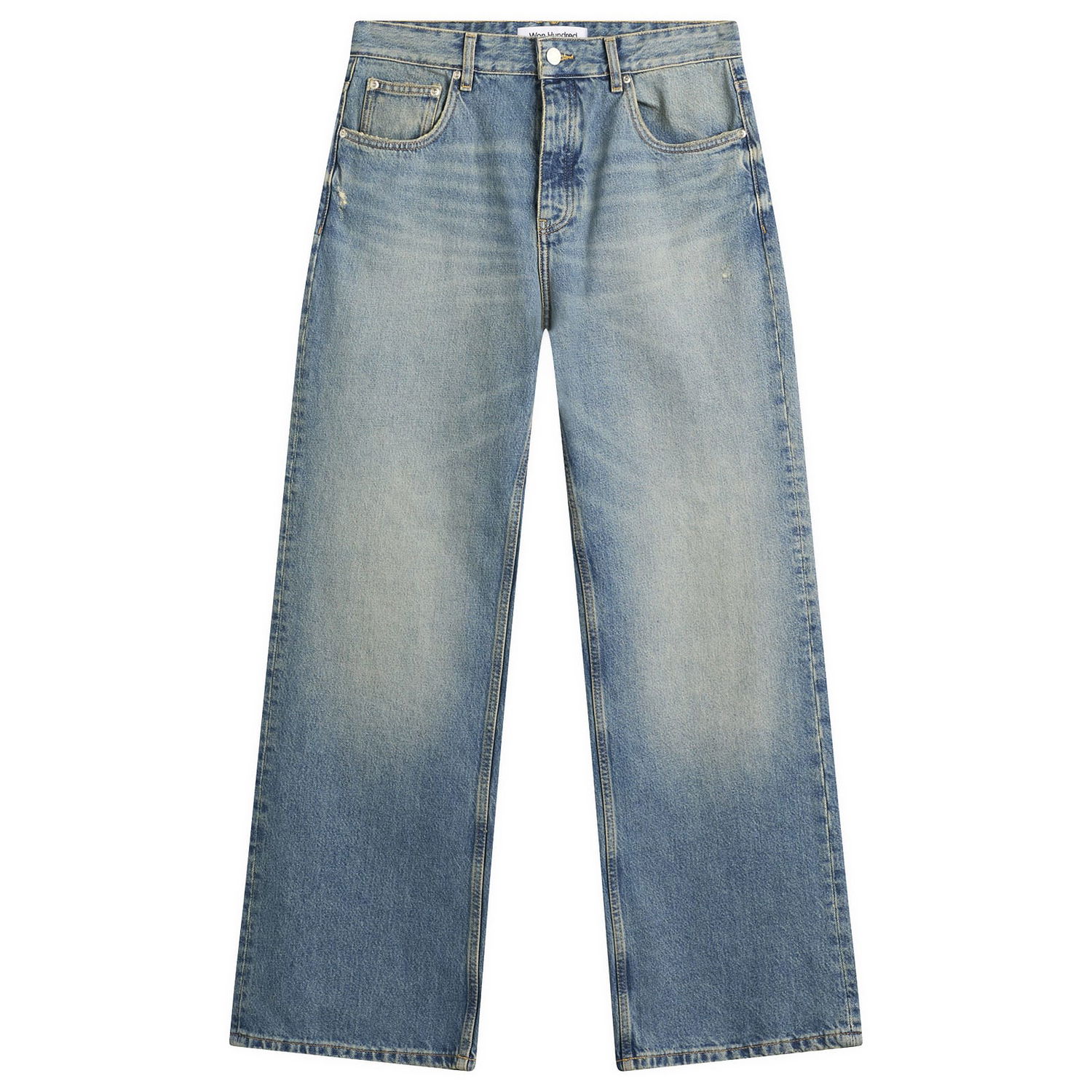 Džínsy Won Hundred Genoa Distressed High-Waist Wide-Leg Jeans Modrá | 3672-15028, 0