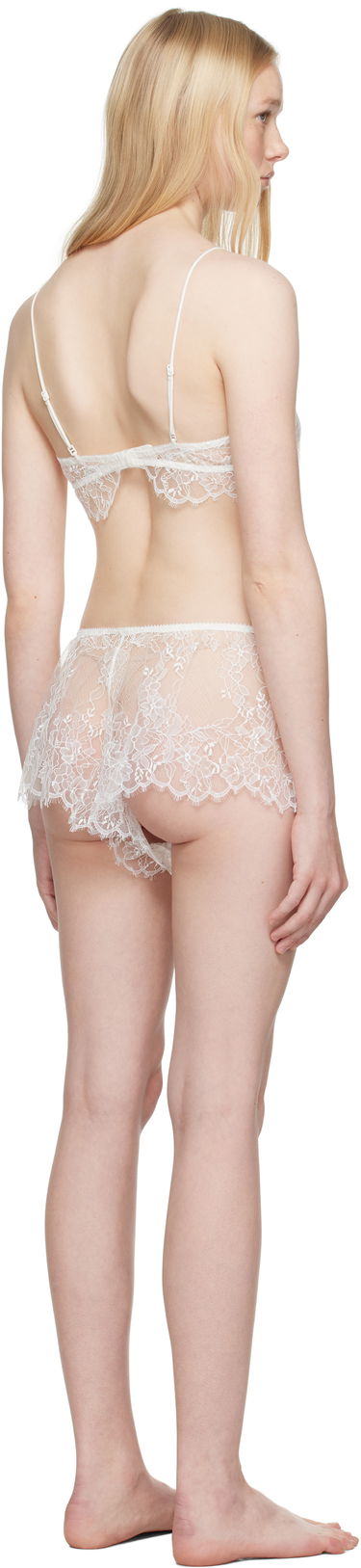 Nohavičky SKIMS SKIMS Ultra Fine Lace Bralette and Shorts Set Biela | ST-SET-9566W, 2