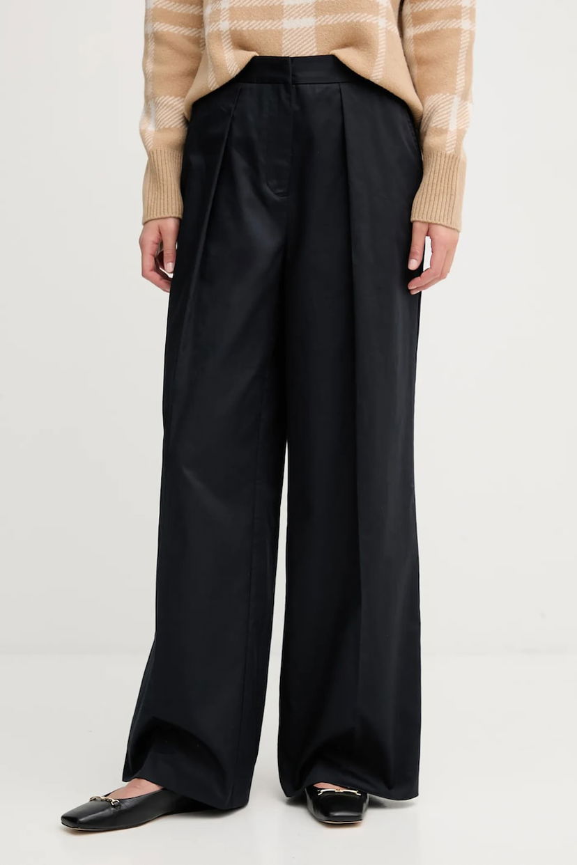 Nohavice Barbour Barbour COLLEEN High-Waist Wide-Leg Trousers Čierna | LTR0394
