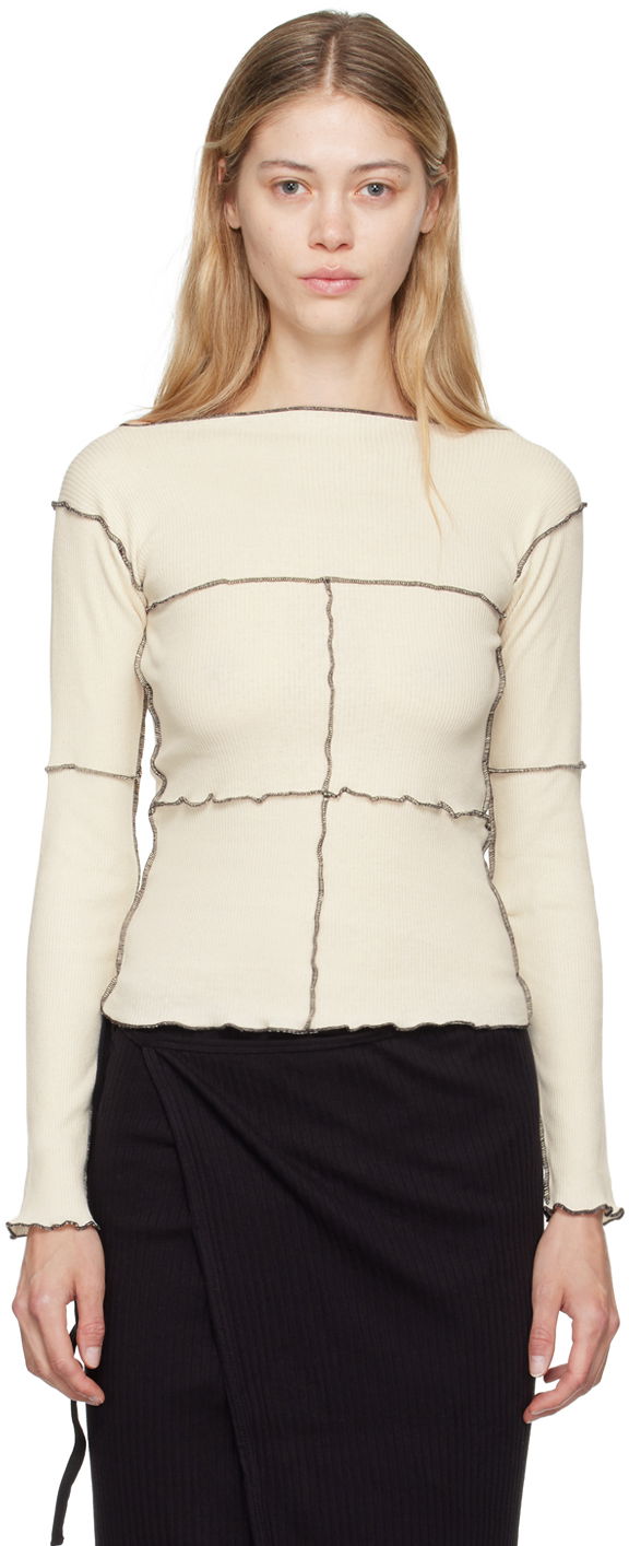 Tričko Baserange Baserange Cinder Long Sleeve T-Shirt Béžová | TOCL-RC-AU24, 0