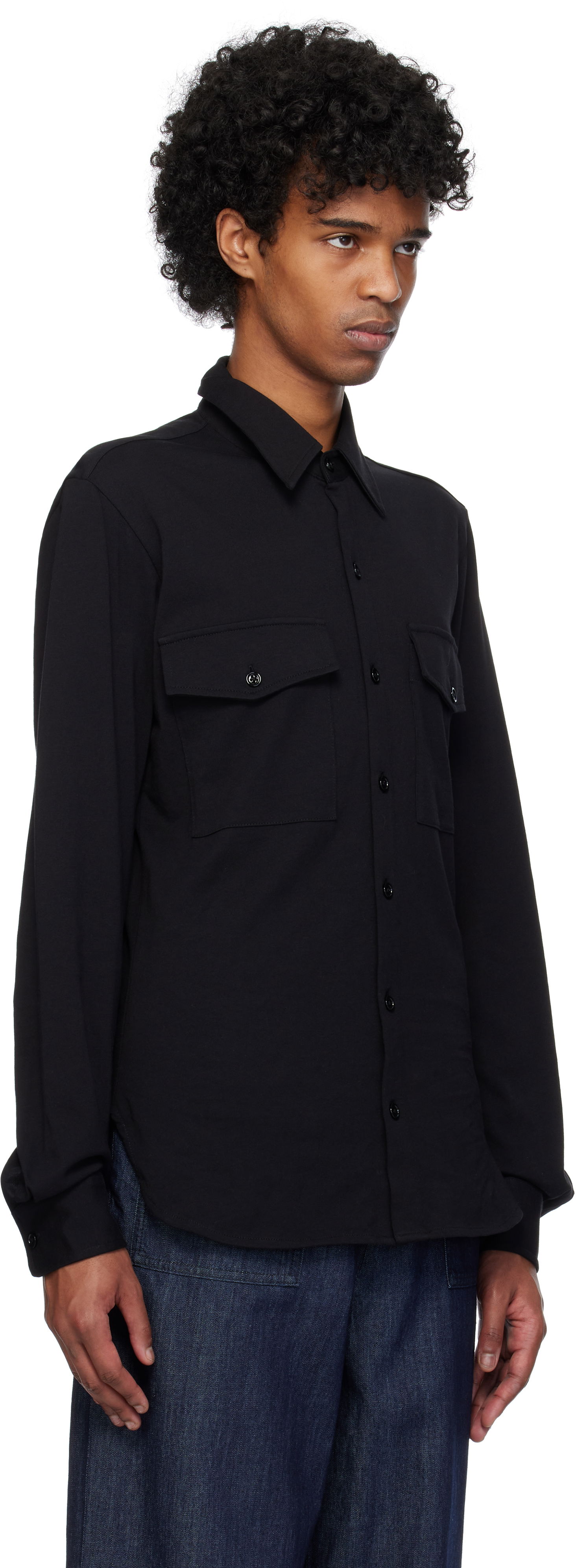 Košeľa Dries Van Noten Dries Van Noten Jersey Shirt Čierna | 251-021118-1603, 1
