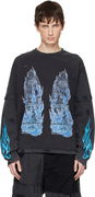 Who Decides War Distressed Long-Sleeve Flame Glass Double T-shirt