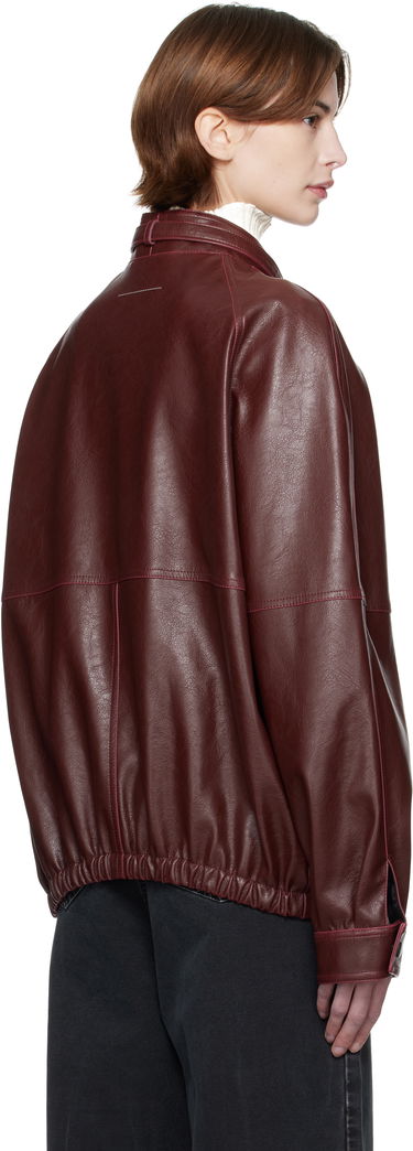 Bunda Maison Margiela MM6 Maison Margiela Sports Faux-Leather Jacket Vínová | S62AN0148 M35455, 2